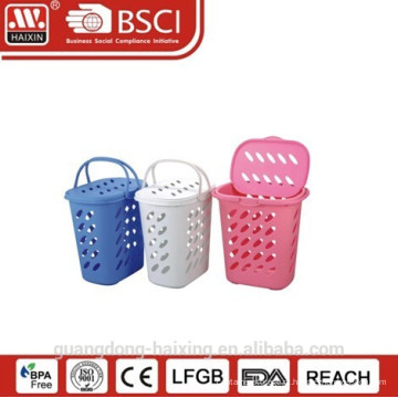 Cesta de lavanderia plástica com tampa e handle(47L)